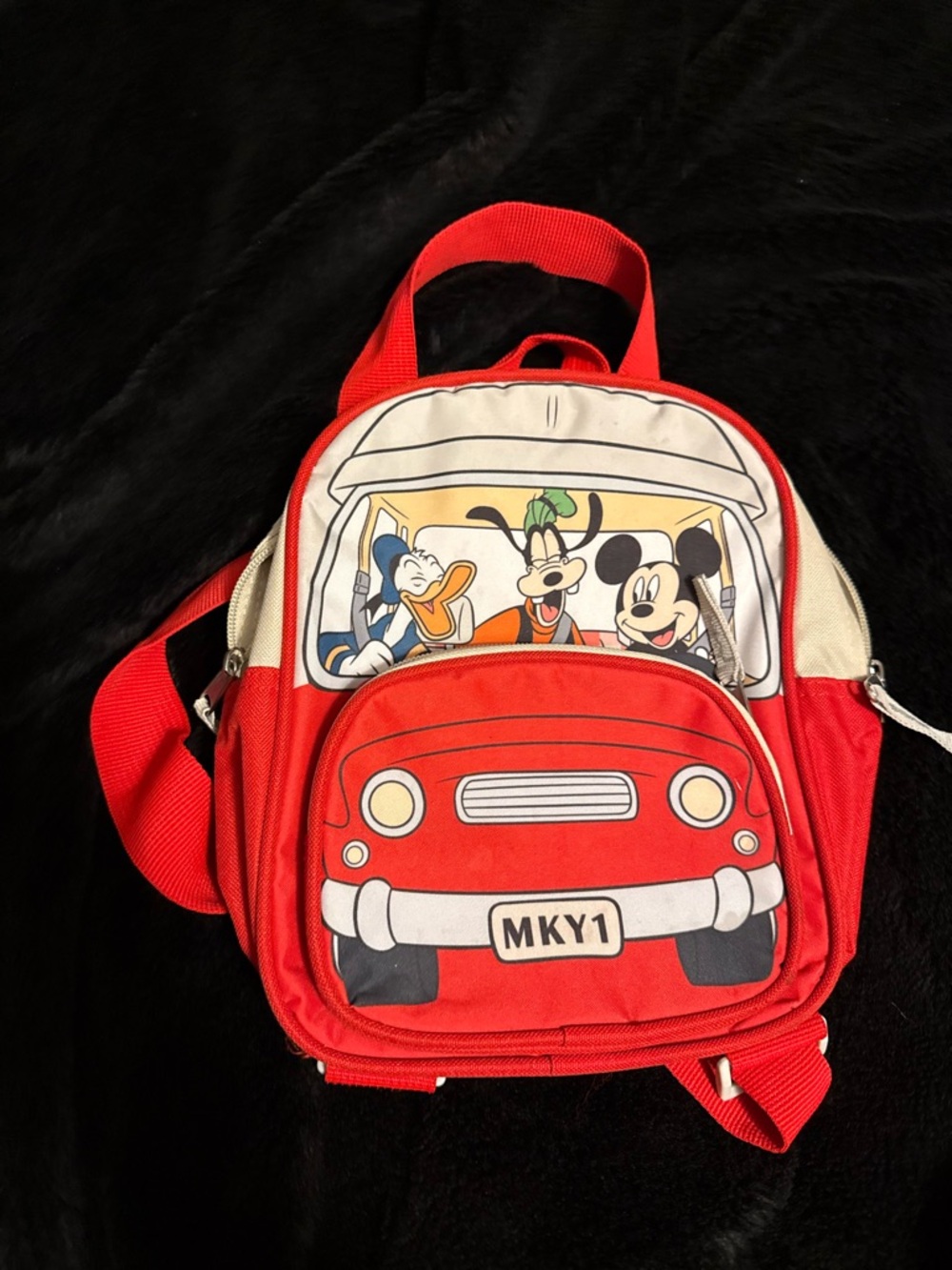 Target Kids Red and White Mickey & Friends Car Backpack